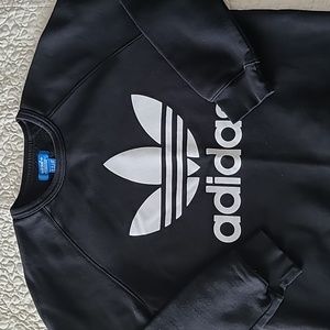 Adidas trefoil crew sweatshirt mens medium black